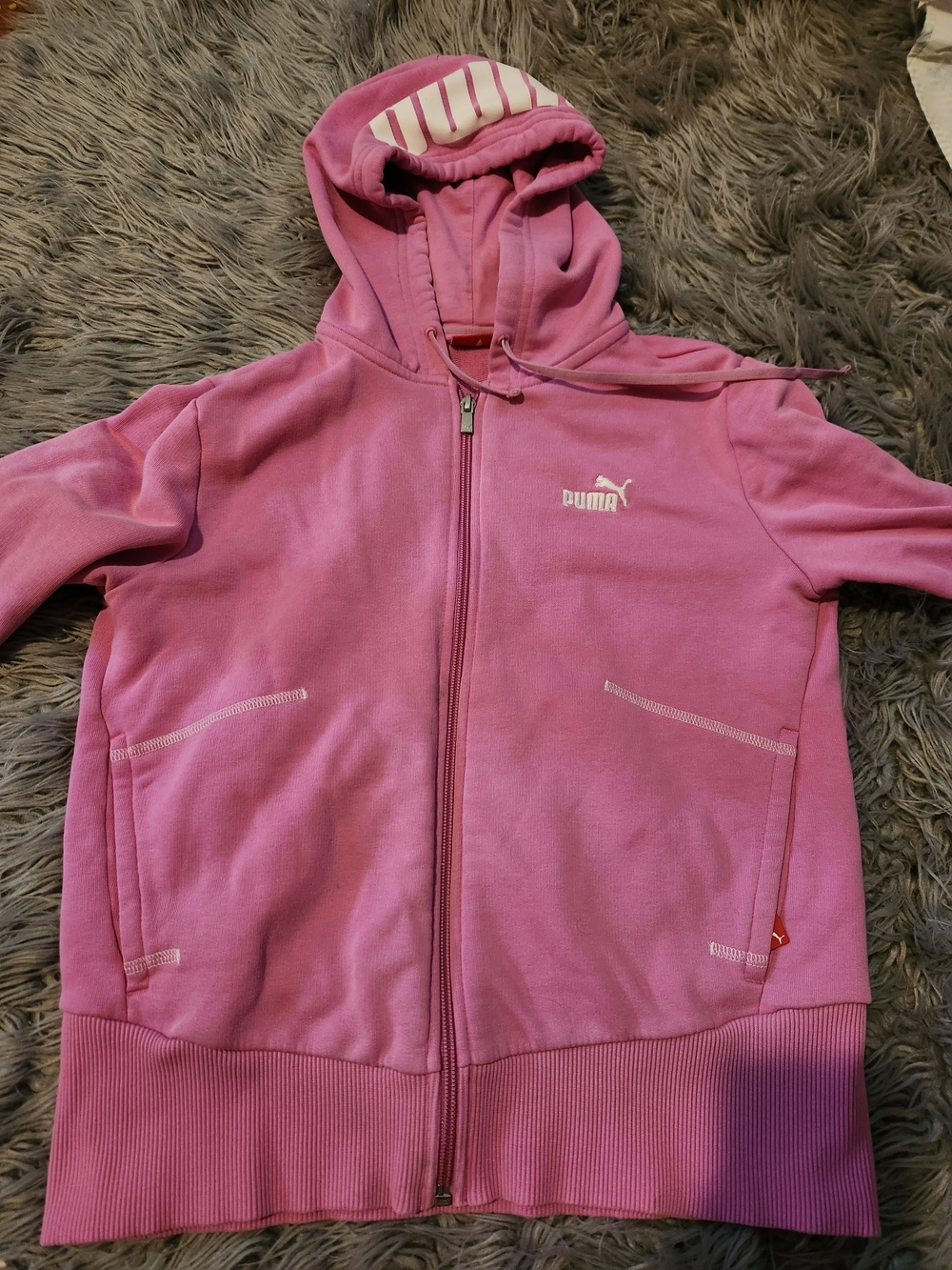 Puma Girls Pink Full-Zip Hoodie Jacket